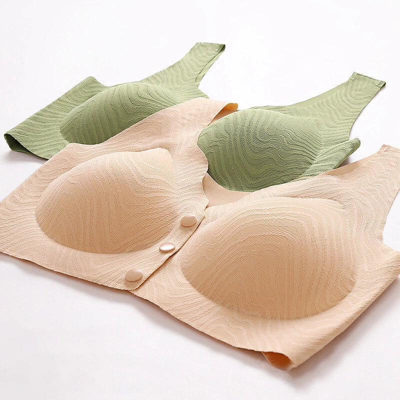 Comfortable & Convenient Front Button Bra, Front Closure Wirefree Lace Bra for Women, Ultra Light Softer Bra