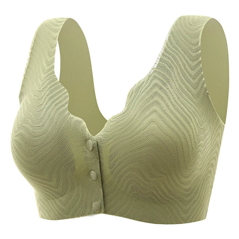 Comfortable & Convenient Front Button Bra, Front Closure Wirefree Lace Bra for Women, Ultra Light Softer Bra